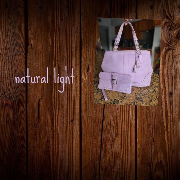 COACH Vintage Hamptons Satchel in lavender with wallet/wristlet set 5055 - Picture 9 of 9